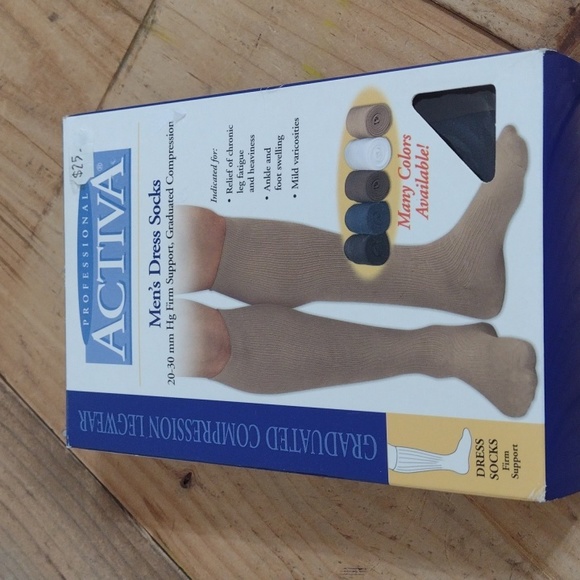 Activa Navy Firm Support Graduated Compression Men's Dress Socks Size S NWT - Picture 2 of 9